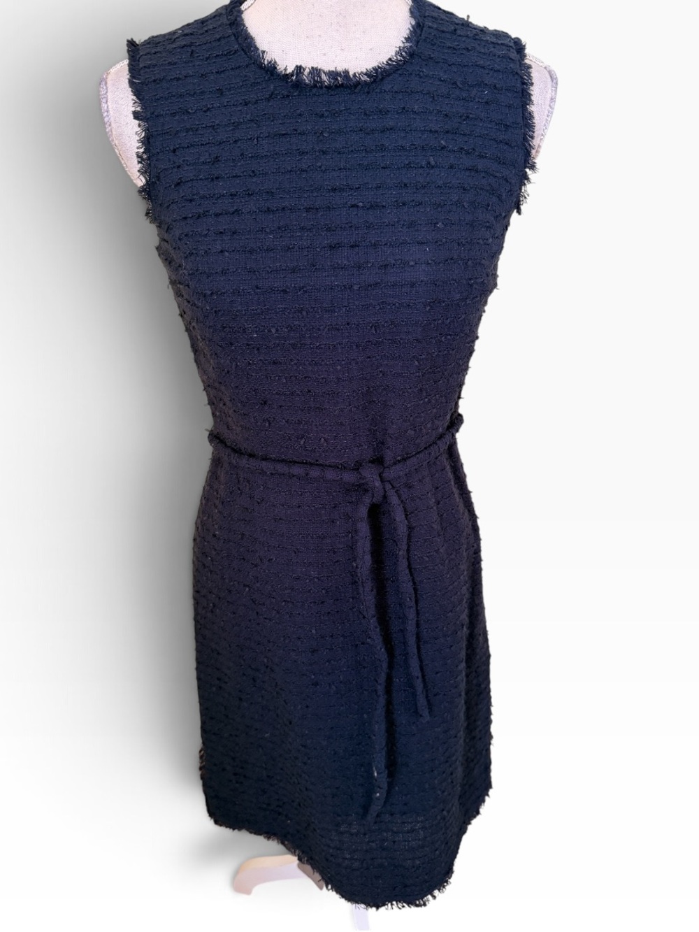 Brooks Brother's Navy Blue Tweed Sleeveless Sheath Dress 2